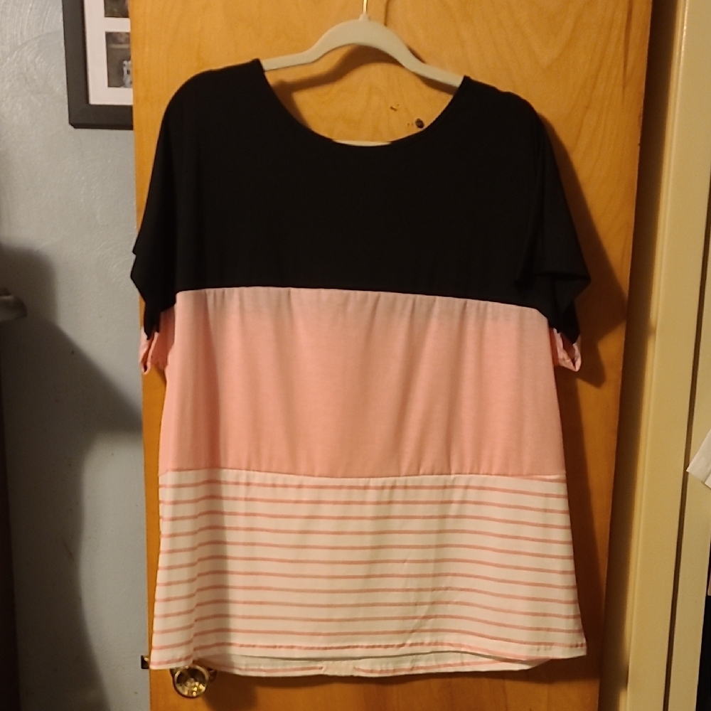 Stylish Black and Pink Women's Top